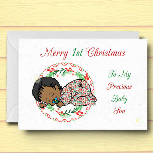 Black Baby Boy A 1st Christmas